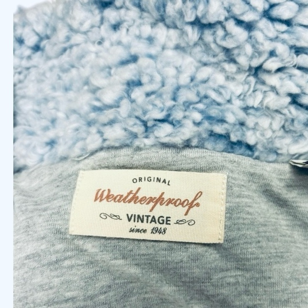 Weatherproof Vintage Baby Blue Heather 3/4 Zip Sherpa Pullover Size L COZY - Picture 8 of 8